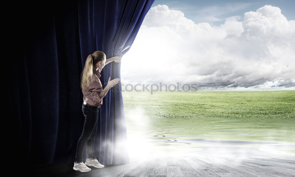 Similar – Image, Stock Photo IN MIND Wind Gale Woman