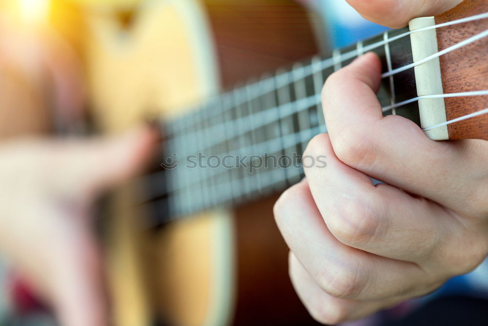 Similar – Image, Stock Photo Guitar student II Calm