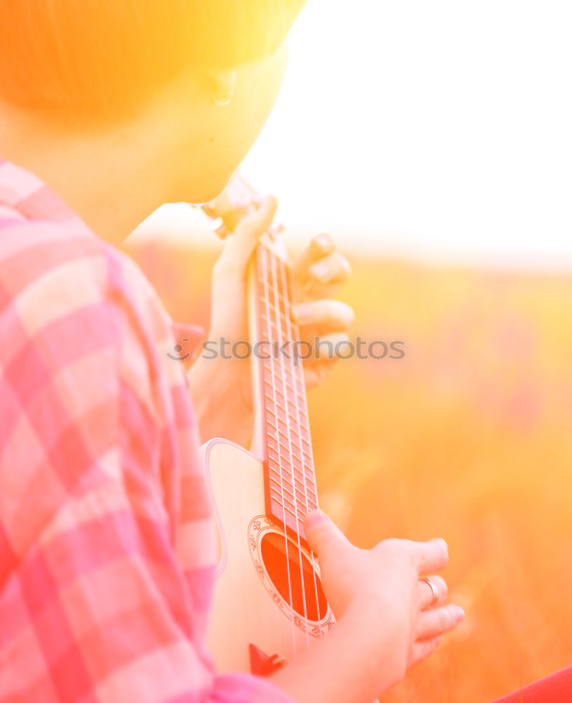 Similar – Image, Stock Photo Man playing guitar in nature