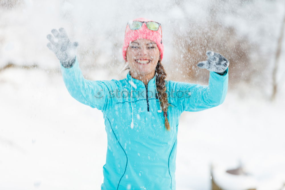 Similar – Image, Stock Photo Man jogging in winter clothing