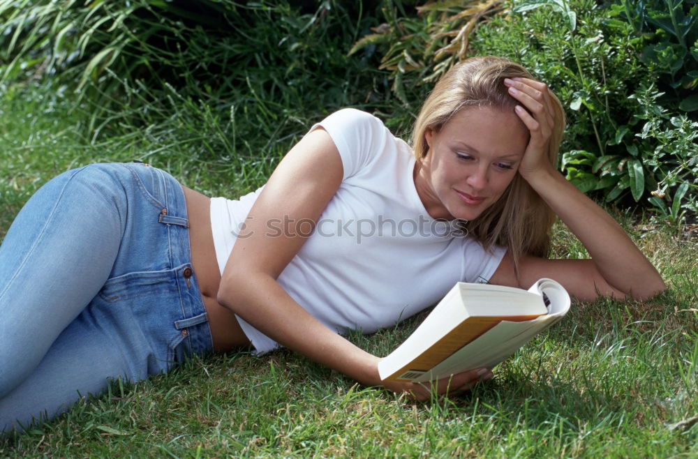 Similar – Image, Stock Photo Girl playing ukulele in garden chair