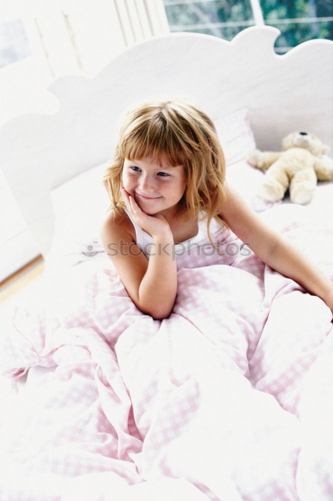 Similar – happy child girl wake up in the early morning