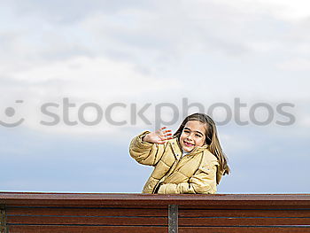 Image, Stock Photo Little 20-month-old girl going down some stairs