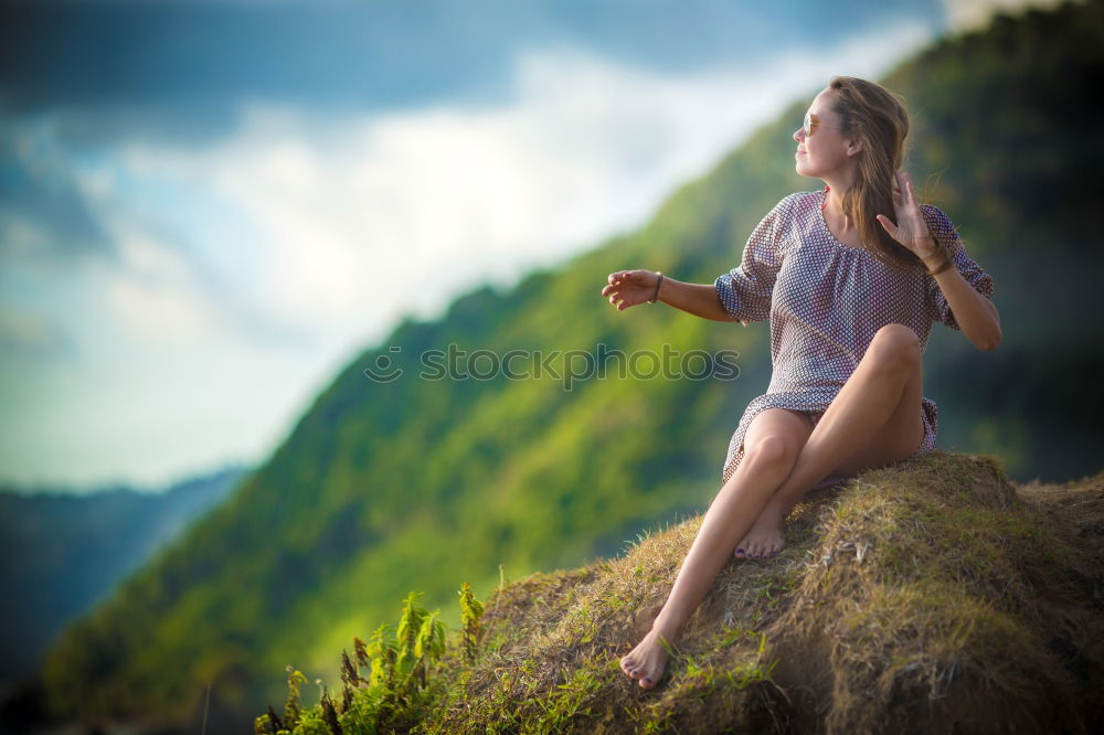 Similar – Image, Stock Photo Young woman doing yoga pose outdoor