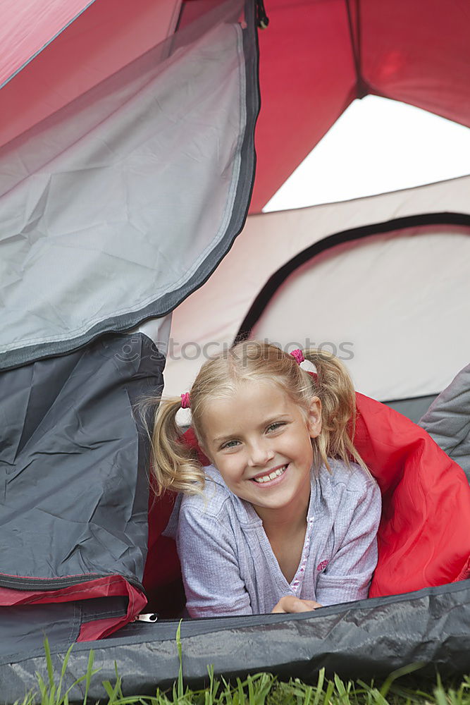 Children enjoying camping holiday