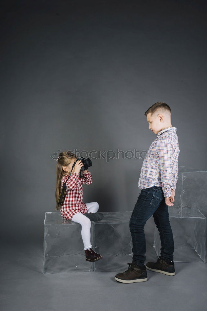 Similar – Image, Stock Photo Mother with son and confetti