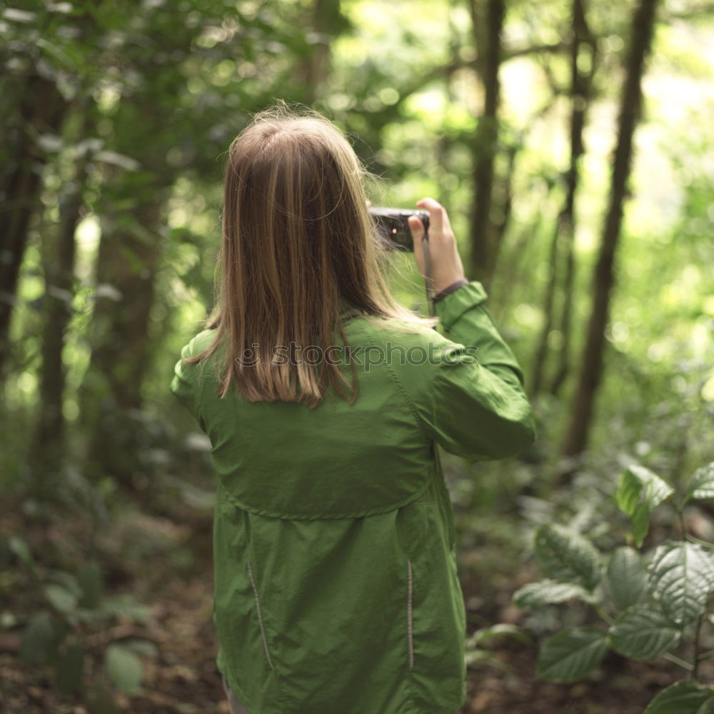 Similar – Image, Stock Photo Woman taking shots in forest