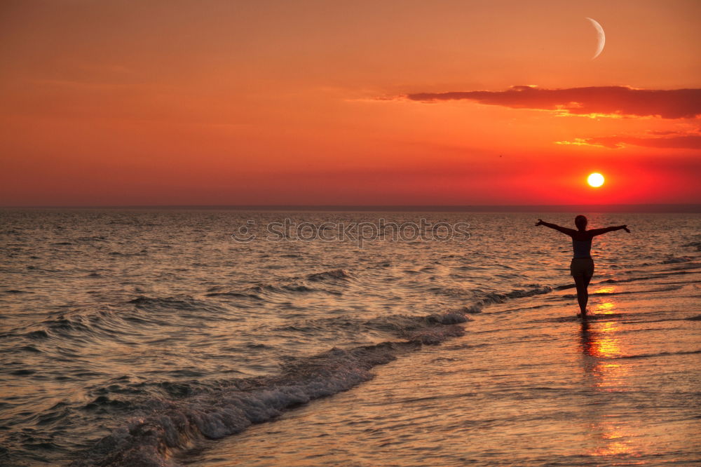 Similar – Image, Stock Photo Father and son playing on the beach at the sunset time. People having fun outdoors. Concept of happy vacation and friendly family.