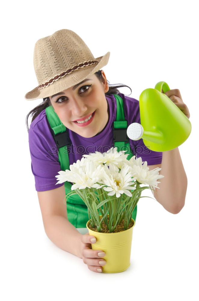 Similar – Woman hold bouquet of origami flowers