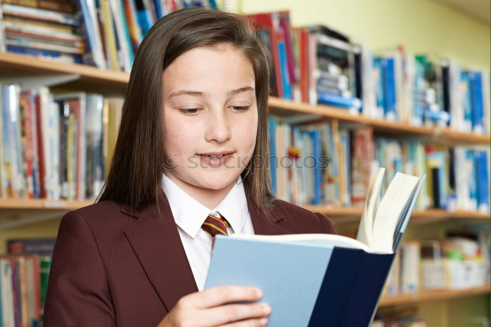 Similar – Image, Stock Photo Beautiful student girl at the school entrance