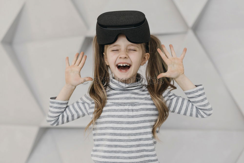 Similar – Image, Stock Photo young black woman wears virtual reality VR headset