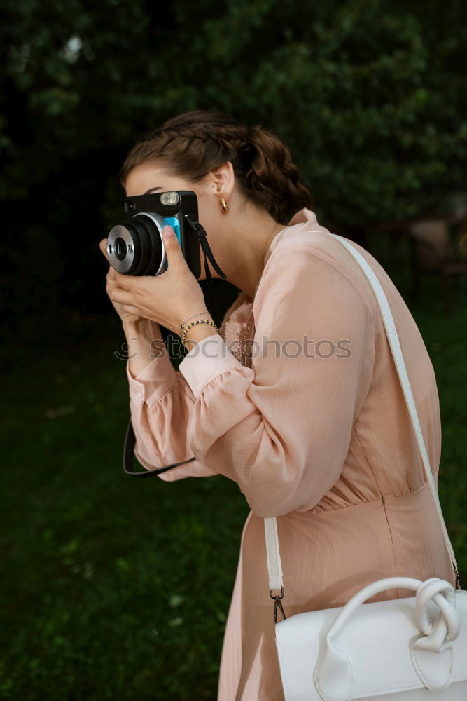 Similar – Image, Stock Photo Woman with camera