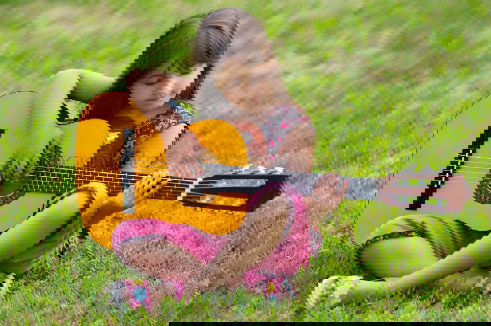 Image, Stock Photo Girl with a guitar Music