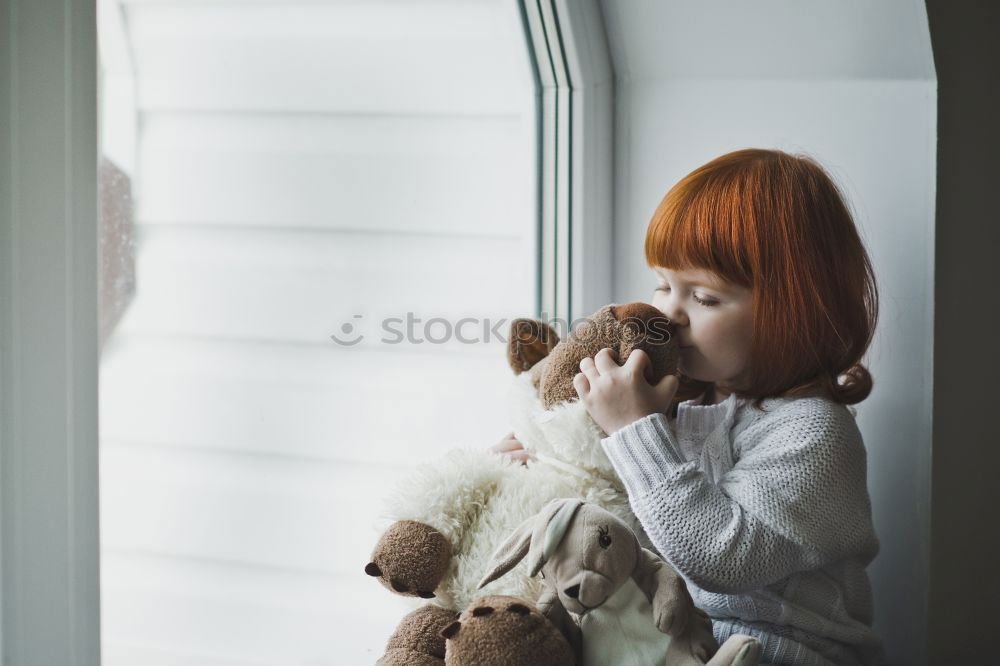 Similar – child girl having breakfast at home