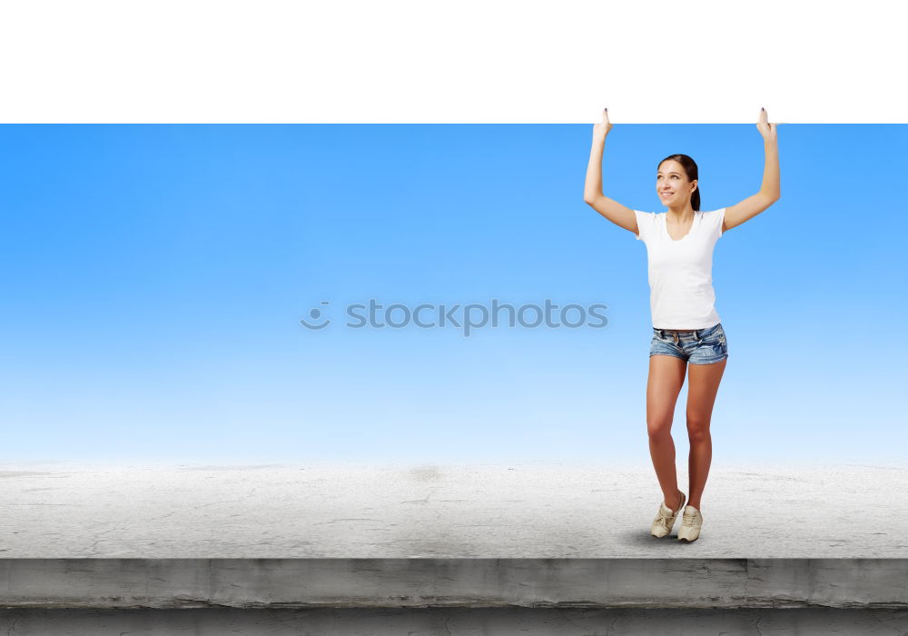 Similar – Young fitness woman runner stretching legs after run.