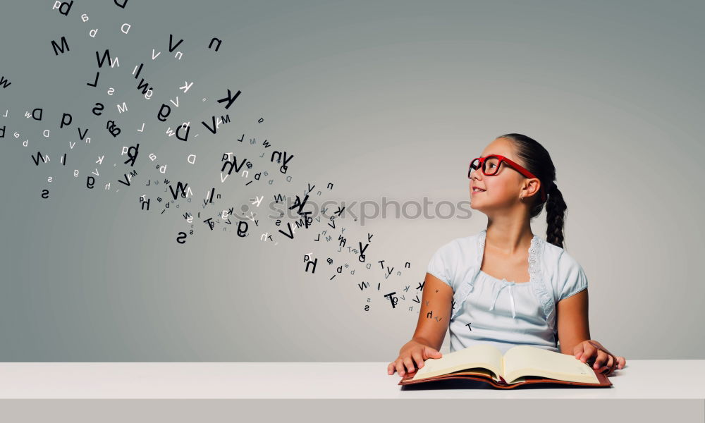 Similar – Playful girl with pencil on face