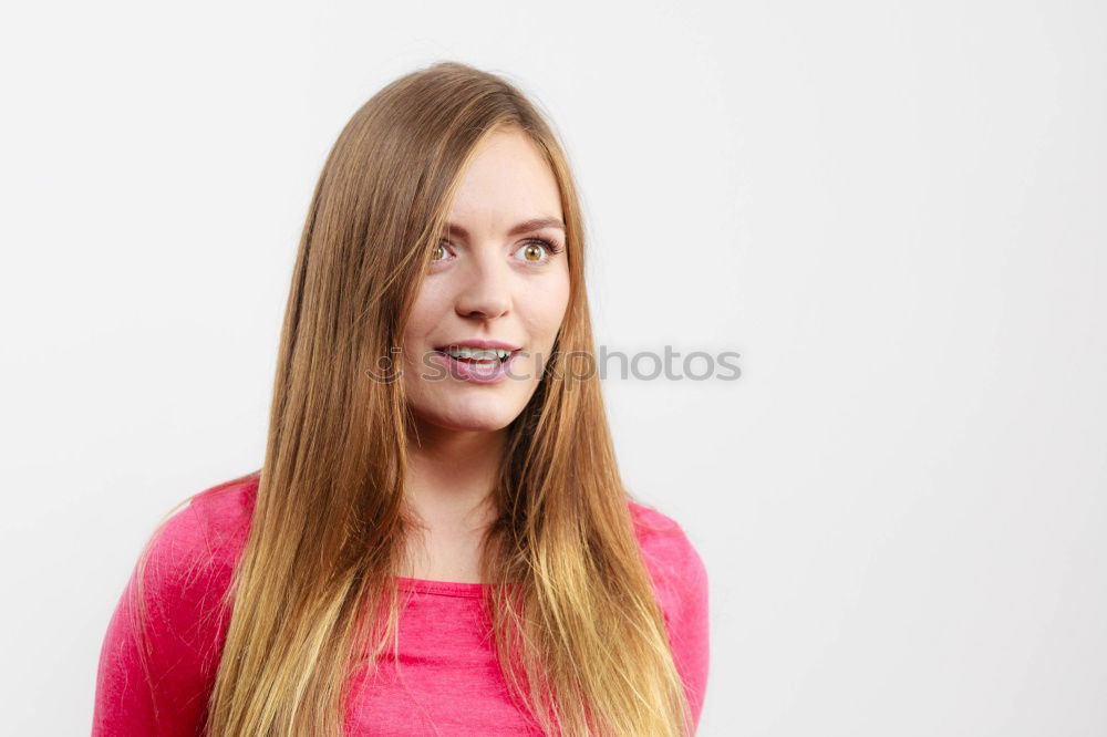 Image, Stock Photo Teenager with long blond hair