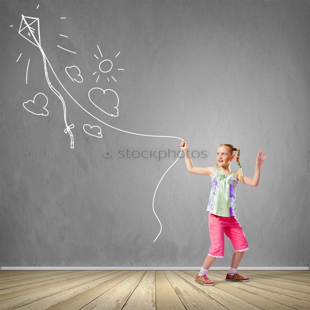 Similar – Image, Stock Photo Young girl with brown hair is playing outside.