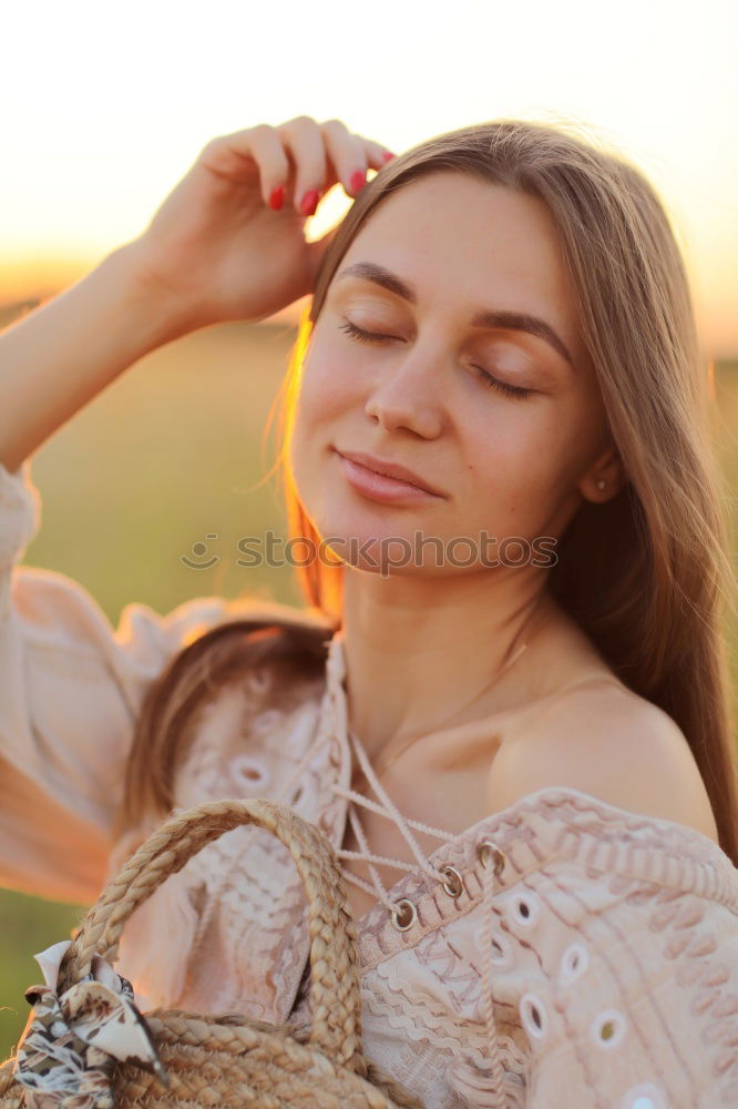 Similar – Image, Stock Photo Happy blonde girl in urban background