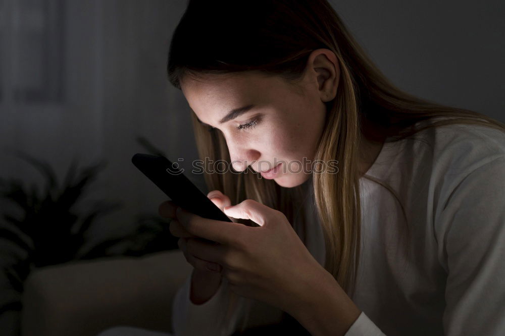 Similar – Image, Stock Photo Woman in bra drinking coffee and browsing phone