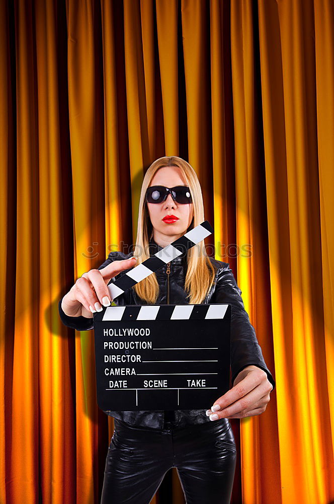 Similar – Image, Stock Photo Woman with monkey mask posing in photo studio