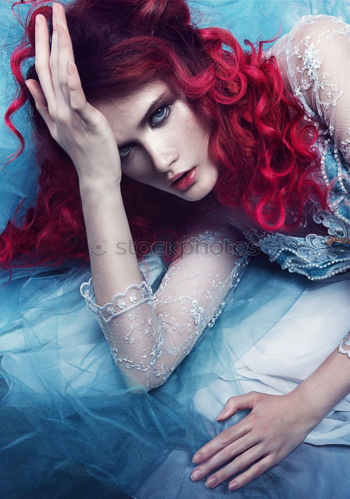 Similar – Image, Stock Photo Girl in the snow redhead with a transparent ball
