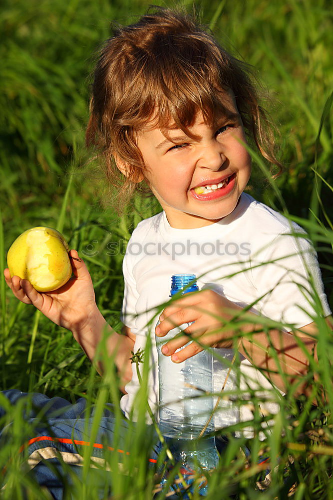 Similar – Image, Stock Photo Apple girl 2 Fruit