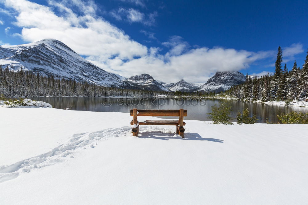 Similar – Image, Stock Photo Small wooden pier and fence over a frozen lake