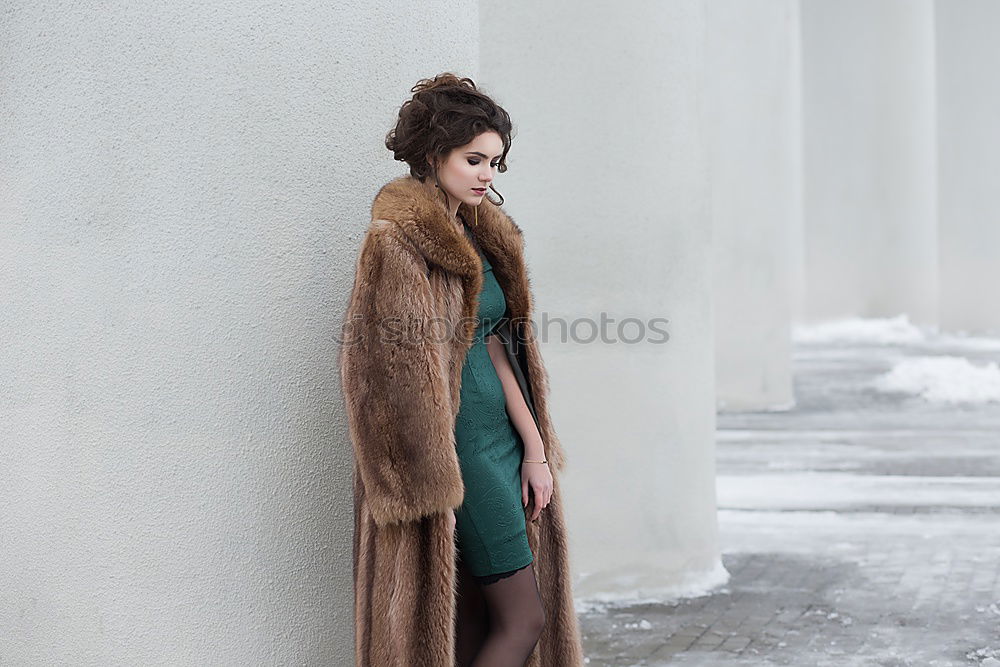 Image, Stock Photo Woman standing on the street with blur background