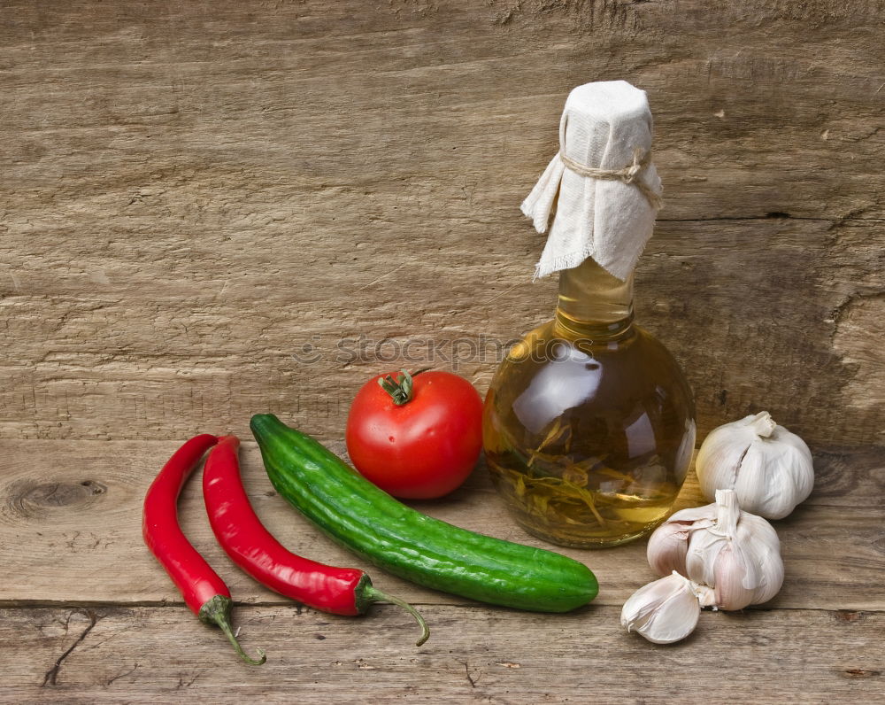 Similar – Image, Stock Photo Raw fettucce pasta, vegetables and olive oil