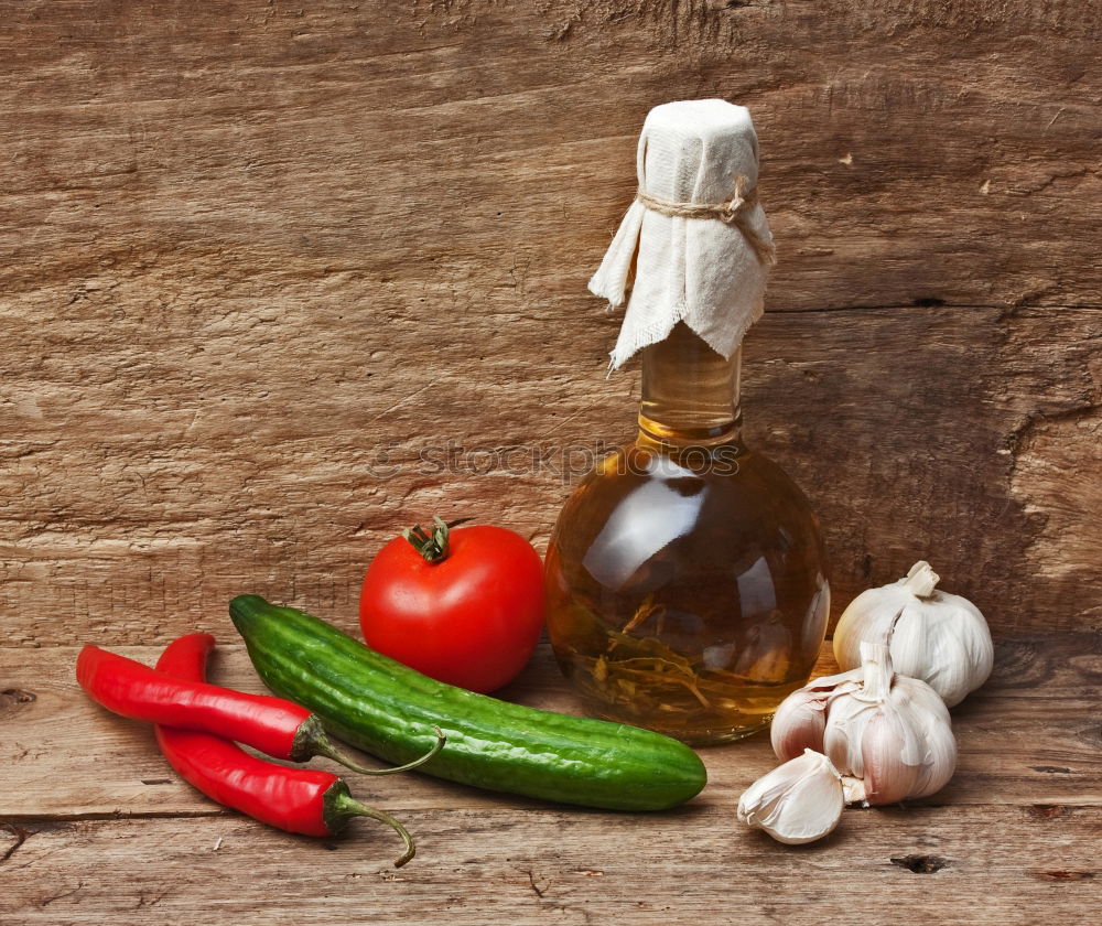 Similar – Image, Stock Photo Raw fettucce pasta, vegetables and olive oil