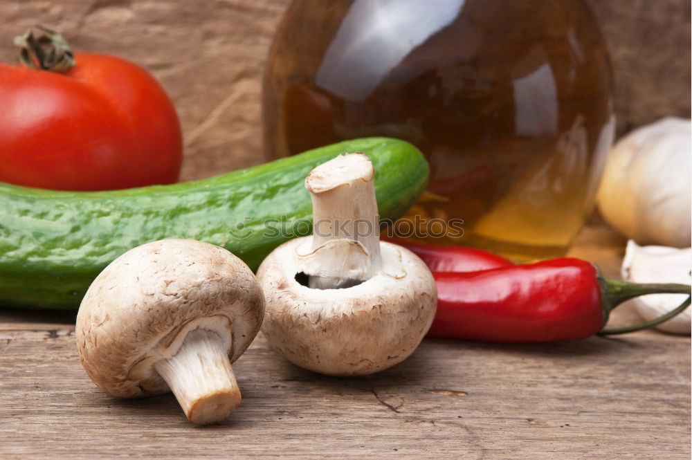 Similar – Image, Stock Photo Raw fettucce pasta, vegetables and olive oil