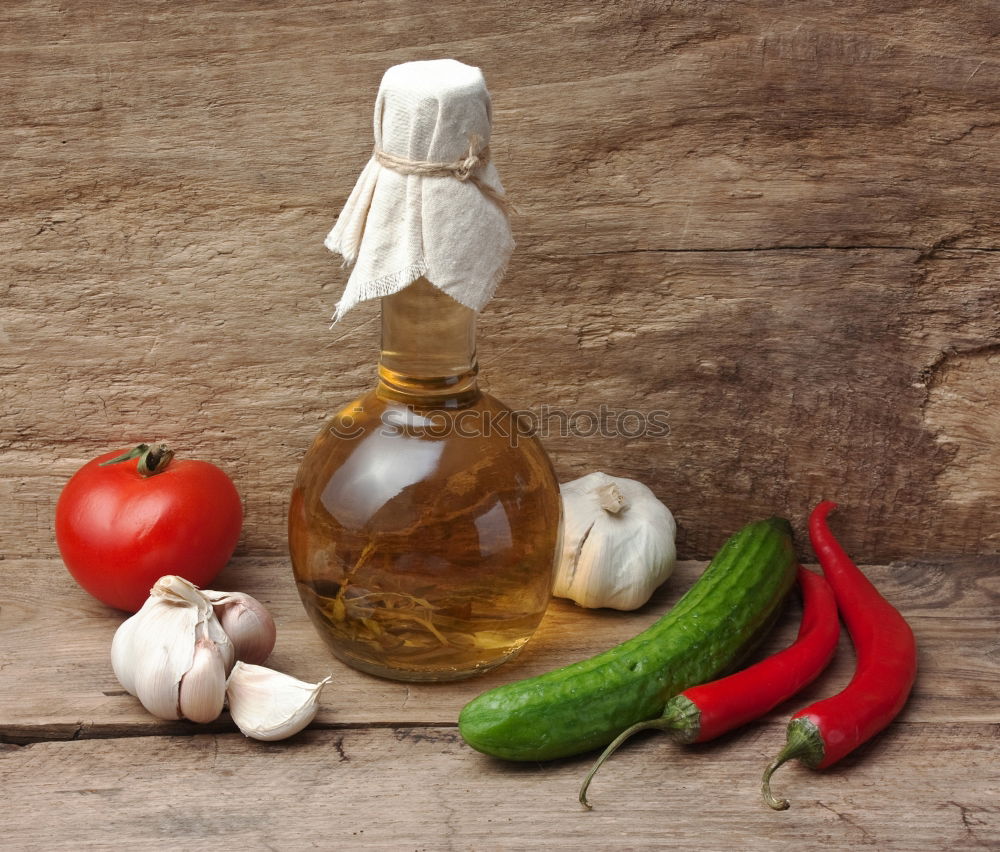 Similar – Image, Stock Photo Raw fettucce pasta, vegetables and olive oil