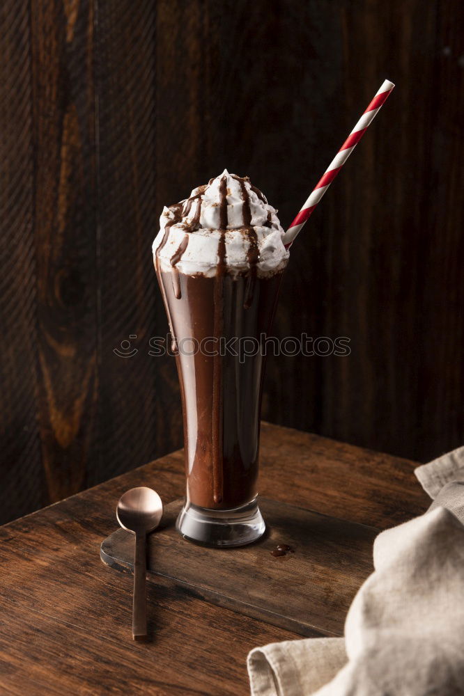 Similar – Image, Stock Photo Sweet chocolate smoothie with ice-cream