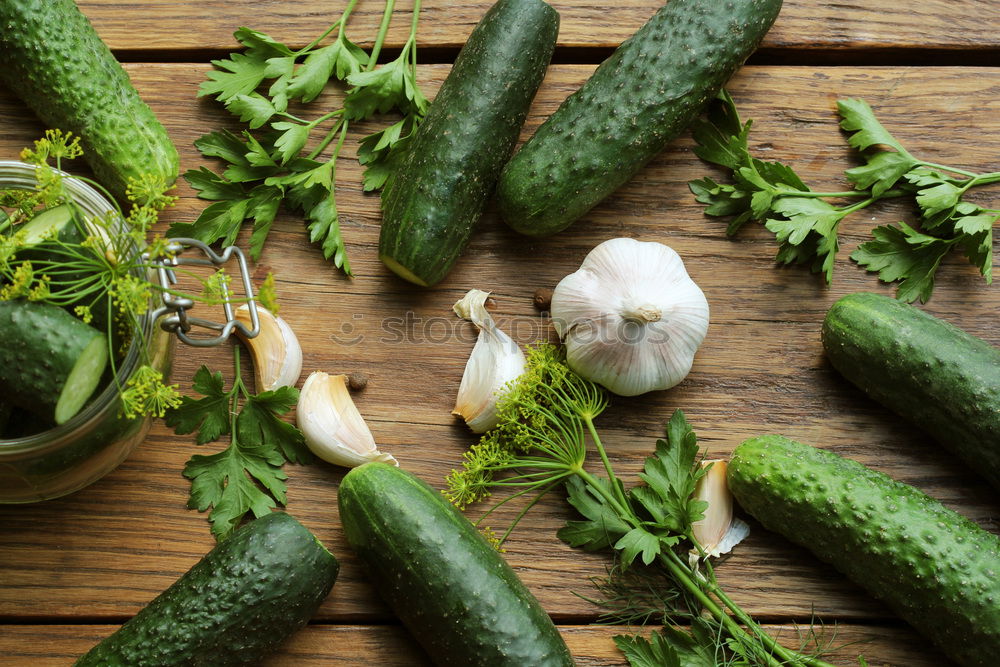 Similar – Preparing ingredients for pickling cucumbers