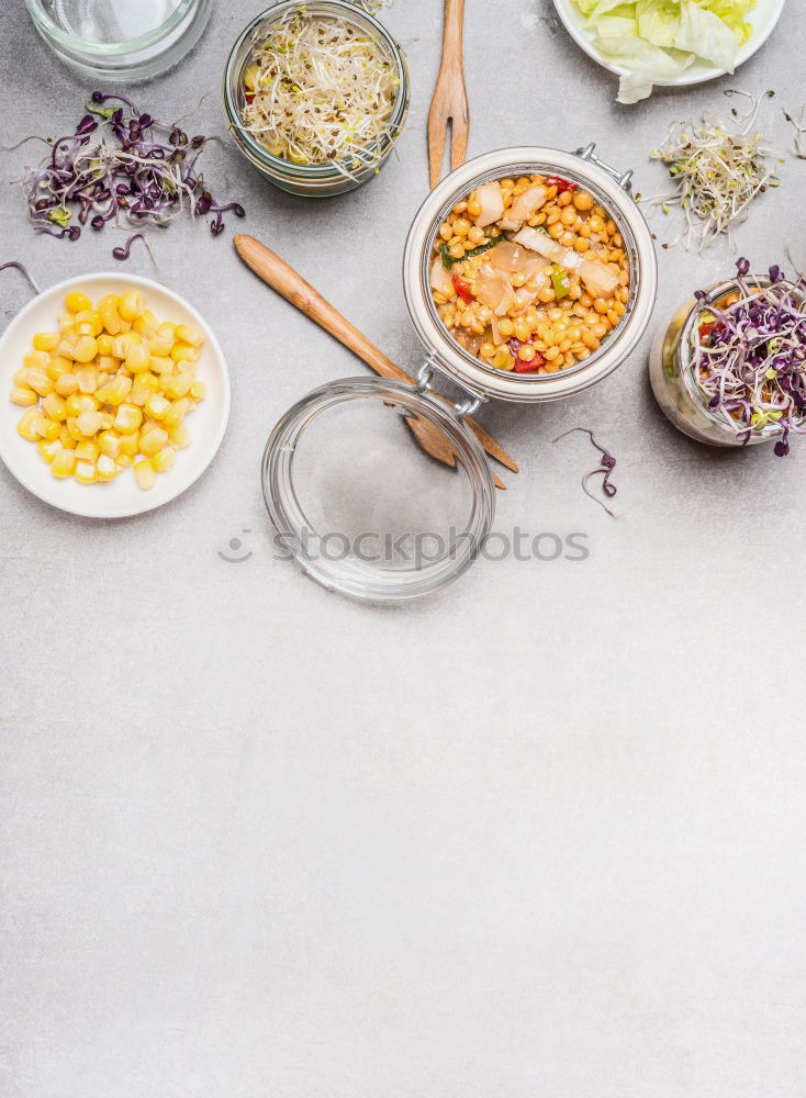 Image, Stock Photo Salads in glasses and vegetables Ingredients