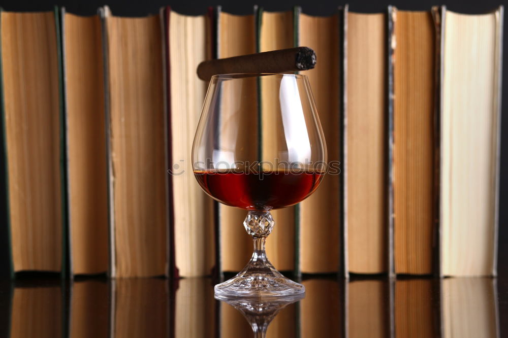 Similar – Image, Stock Photo A glass of red wine and an open book. Time for yourself.