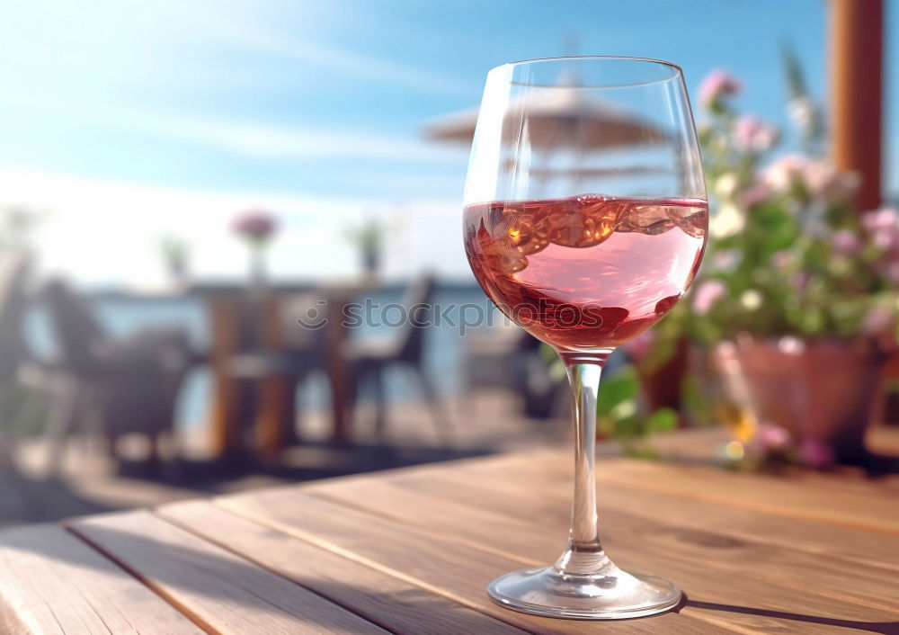 Similar – Image, Stock Photo Two wine glasses, wicker basket on beach