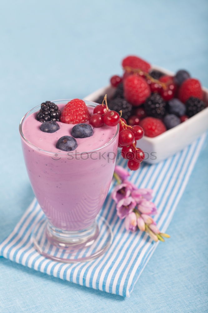 Image, Stock Photo blueberry yoghurt Yoghurt