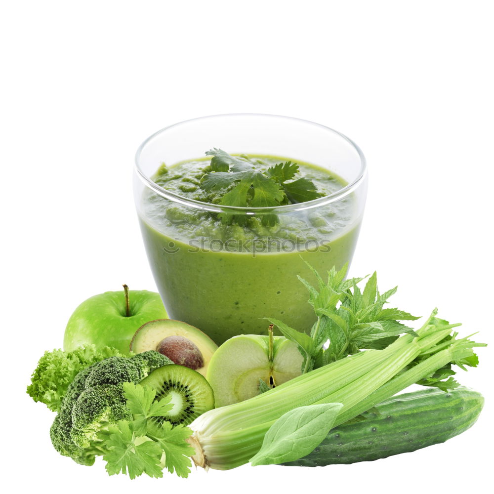 Similar – Smoothie with green vegetables in a jar