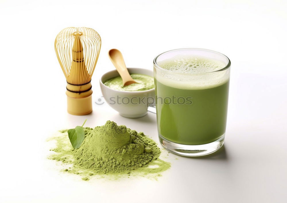 Similar – Image, Stock Photo Matcha Espresso in Glass with Matcha Broom and Match Powder