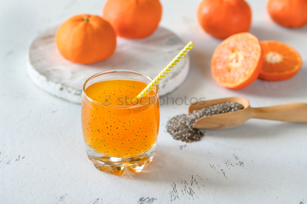 Similar – Carrot juice in a transparent little jar