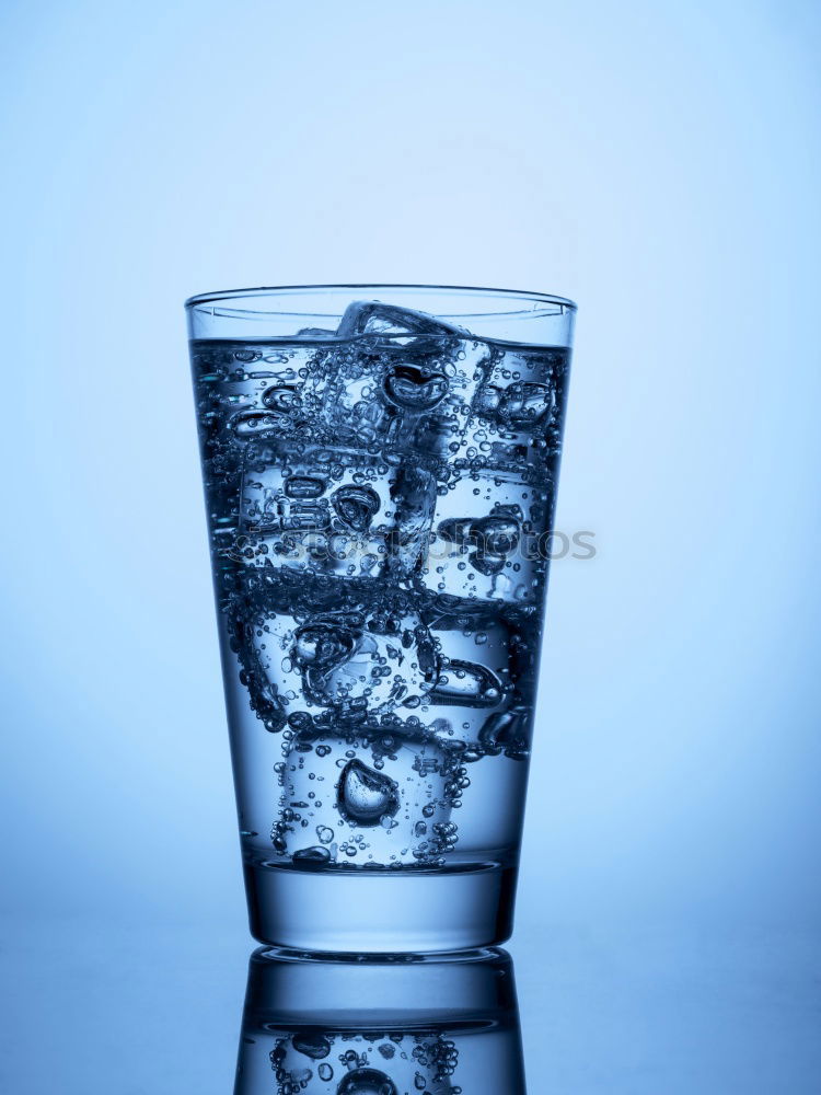 Similar – Empty glass on blue and white tablecloth in the beer garden