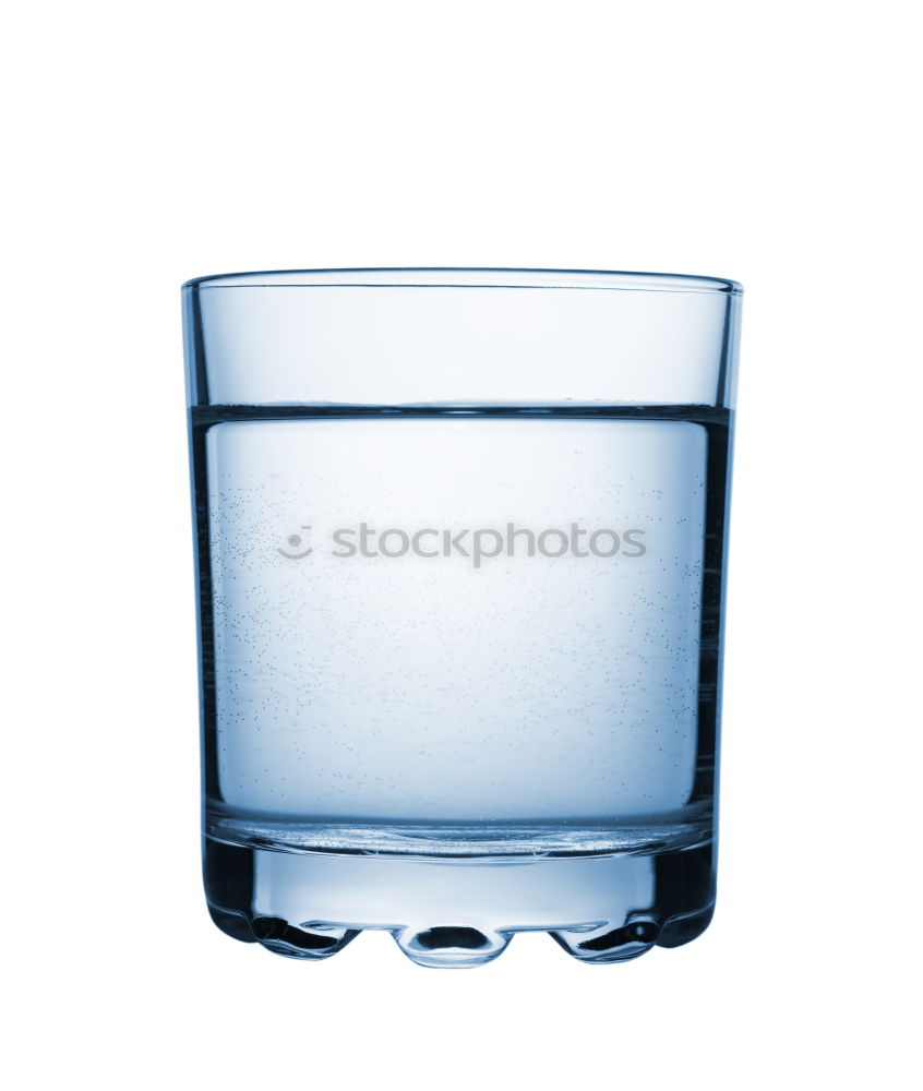 Similar – Minimalist photo of glass of clean drinking water on blue background