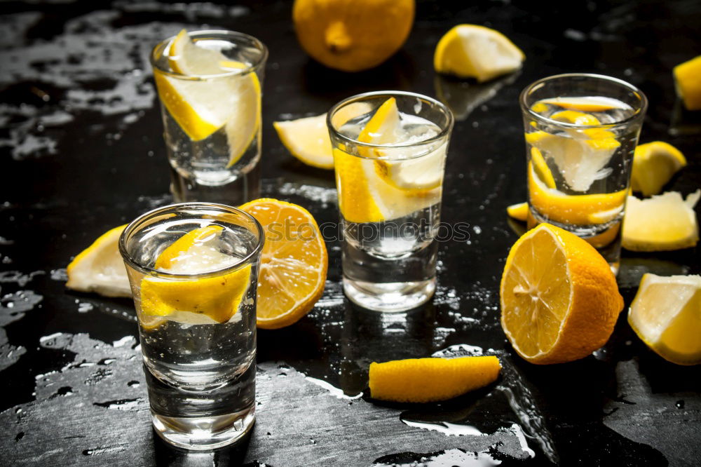 Similar – Tequila in shots with salt rim and lemon