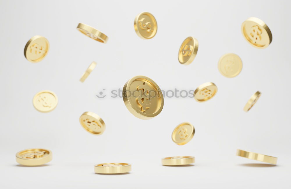 Image, Stock Photo bitcoin on the blue background copy space