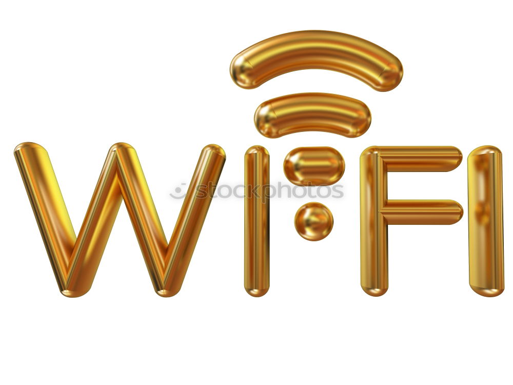 Similar – White Wi-Fi sign on red background