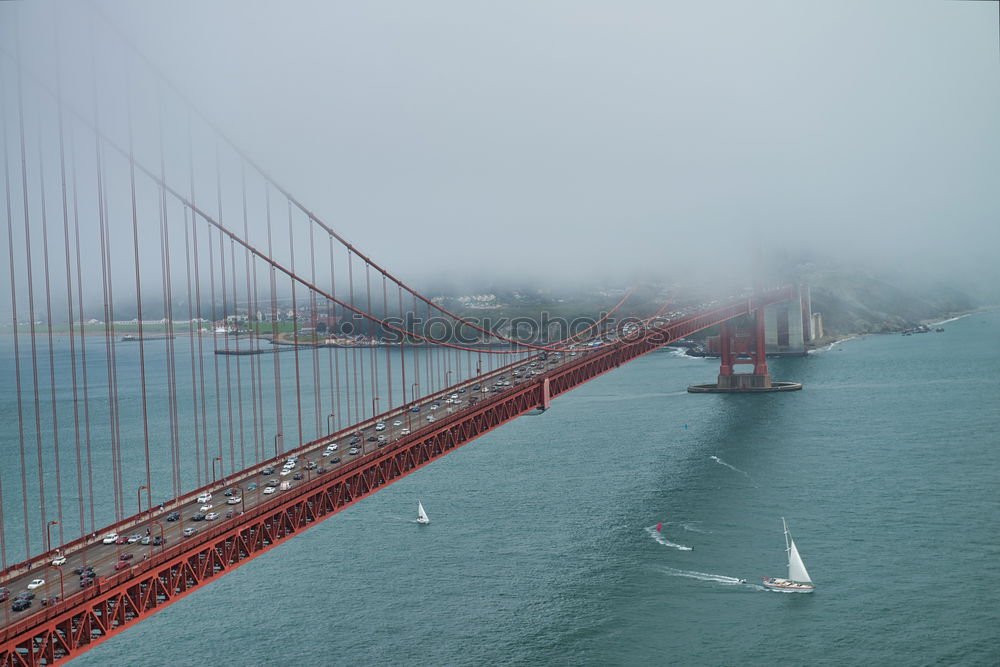 Similar – Image, Stock Photo View to bridge in foggy day