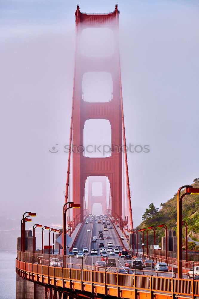 Similar – Image, Stock Photo View to bridge in foggy day