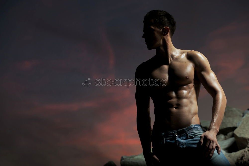 Similar – A man climbing on the rock from magnesium, mountain at dusk.